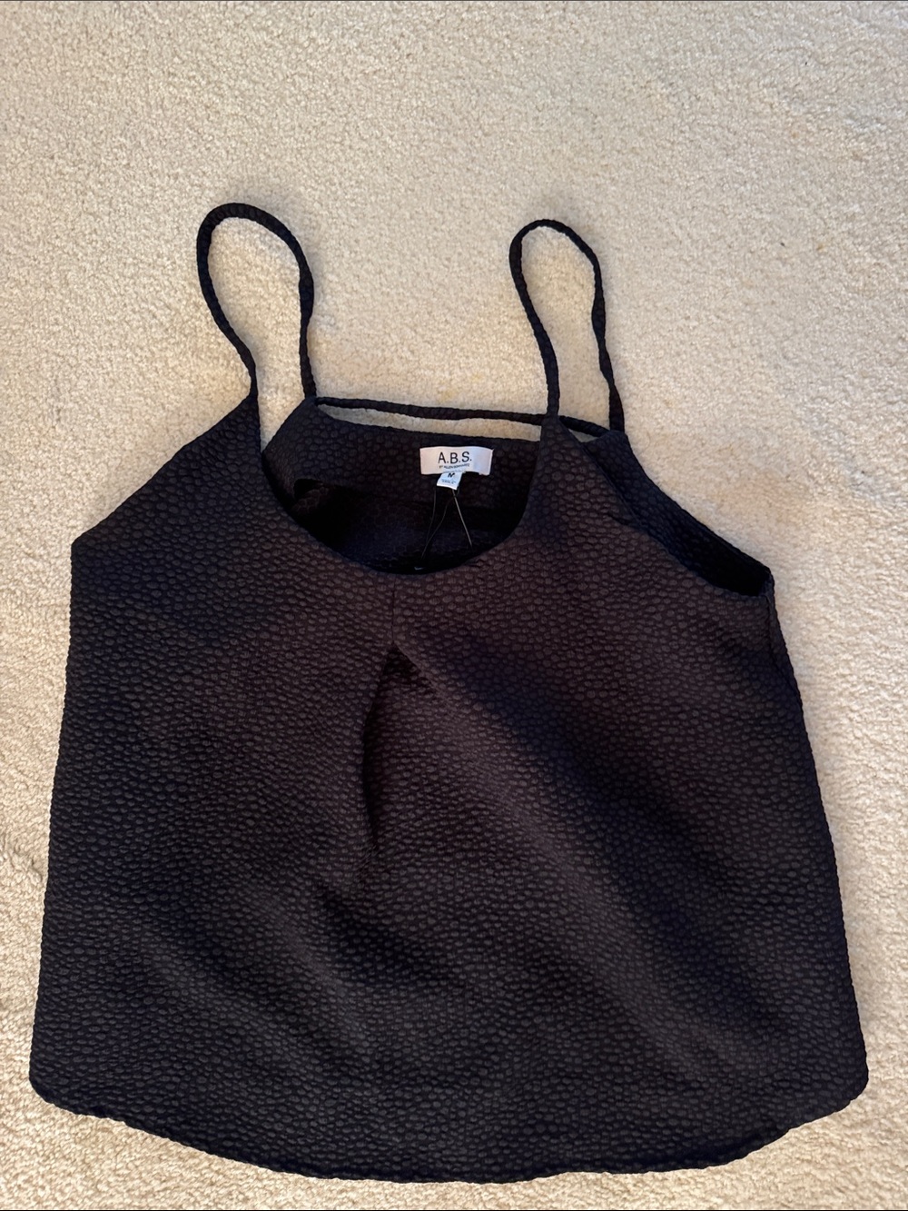 A.B.S. by Allen Schwartz Textured Camisole Black Size Medium NWT